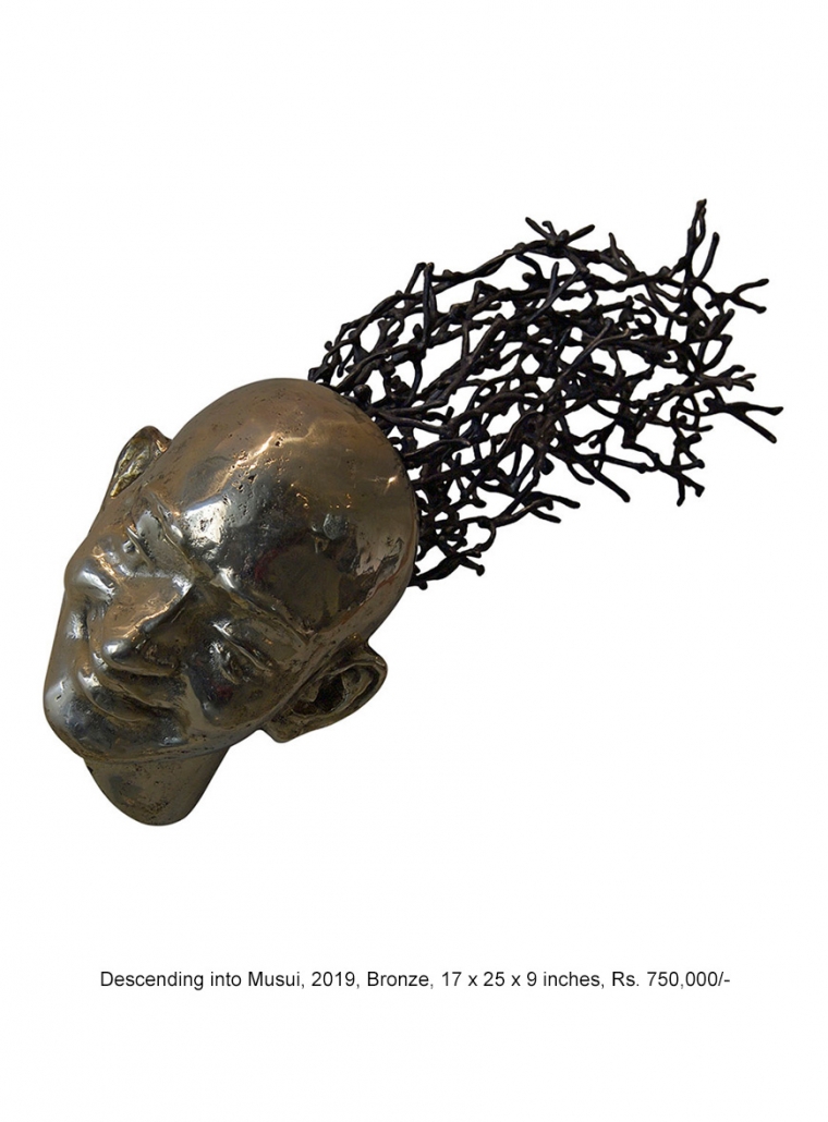 Tapasyi Tarangini, 2020, Bronze, 51 x 18.5 x 18 cm, Rs. 300,000